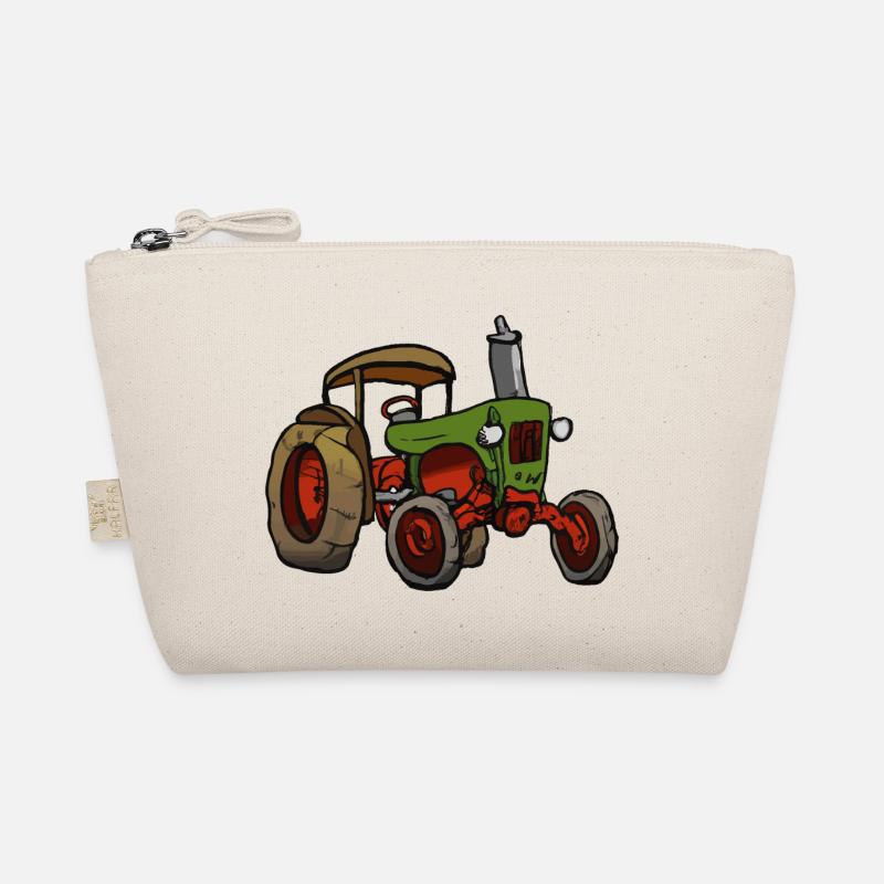 Alter Traktor Oldtimer Cartoon Geschenkidee Bio-Täschchen