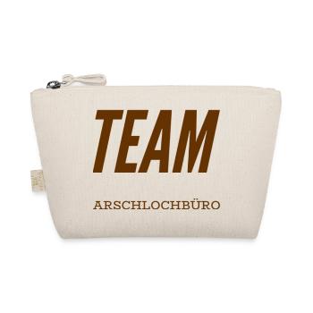 TEAM A-lochbüro. Lustiges T-Shirt für ein Büro : ) - Bio-Täschchen - Natur - Vorne
