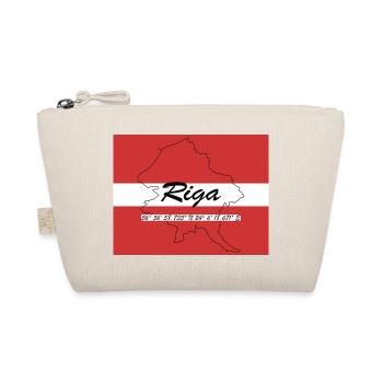 Riga - Hauptstadt mit GPS & Flagge - Bio-Täschchen - Natur - Vorne
