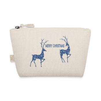 Blue reindeer couple for Christmas - Organic Pouch - nature - Front