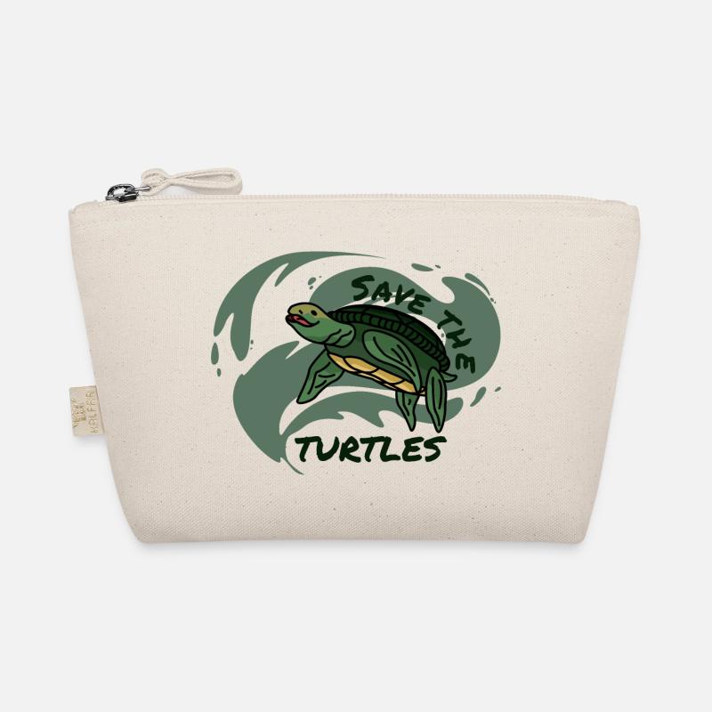 Save the turtles water sea plastic wave Organic Pouch