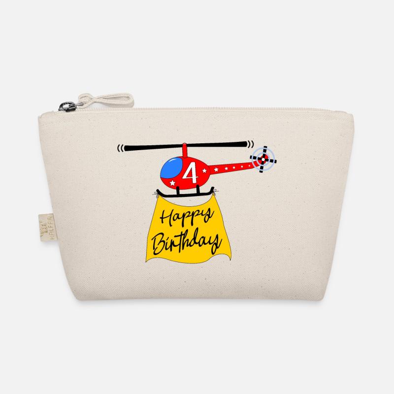Hubschrauber Happy Birthday 4 Bio-Täschchen