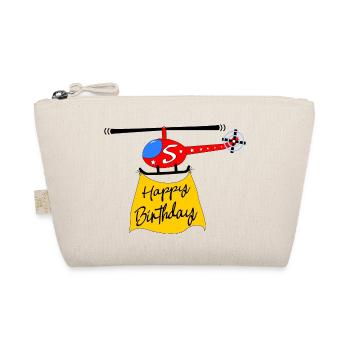 Helicopter Happy Birthday 5 - Organic Pouch - nature - Front
