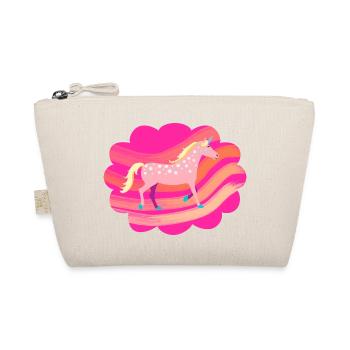 Licorne mignonne, rose, tachetée dans un nuage pastel - Trousse biologique - nature - Devant