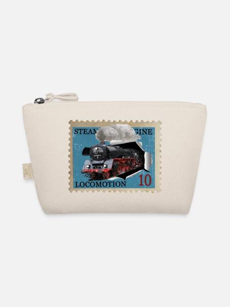 Briefmarke Dampflokomotive - Bio-Täschchen - Natur