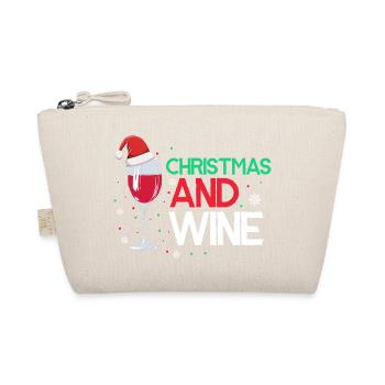 Christmas And Wine Retro Holiday Wine Lover - Bio-Täschchen - Natur - Vorne