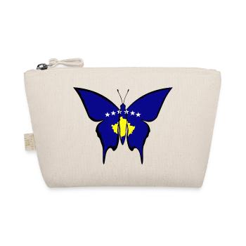 Kosovo Flagge Schmetterling - Bio-Täschchen - Natur - Vorne