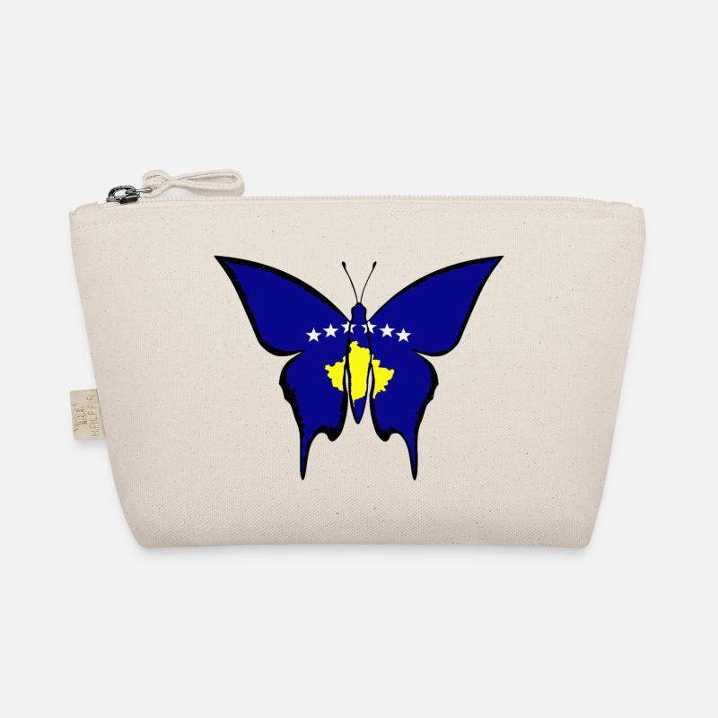 Kosovo Flagge Schmetterling - Bio-Täschchen - Natur