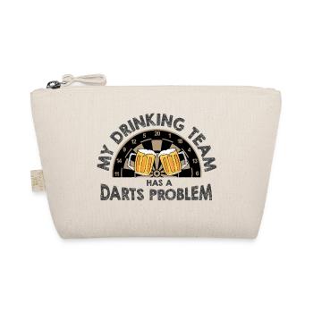 Dart & Bier Lustiger Darts Spruch - Bio-Täschchen - Natur - Vorne