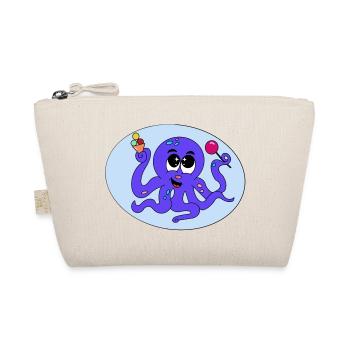 Süßer Oktopus – niedliches Meeresmotiv - Bio-Täschchen - Natur - Vorne