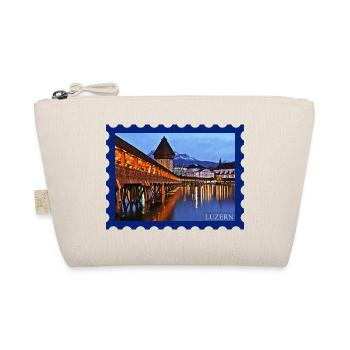 Lucerne Wooden Bridge Night Mood - Organic Pouch - nature - Front