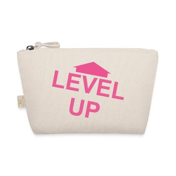 Level Up pink arrow - Organic Pouch - nature - Front