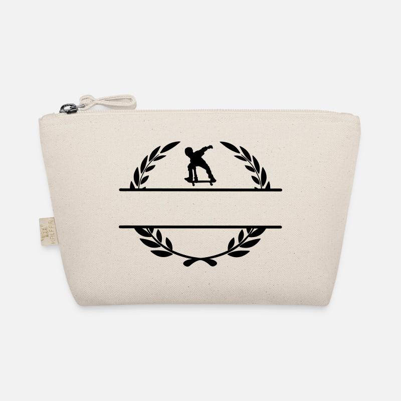 Skateborder Monogramm im Lorbeerkranz Bio-Täschchen