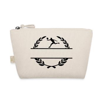 Tennis player in laurel wreath monogram - Organic Pouch - nature - Front