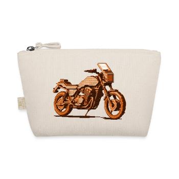 Motorcycle in a beautiful retro 8 bit vector graphics - Organic Pouch - nature - Front
