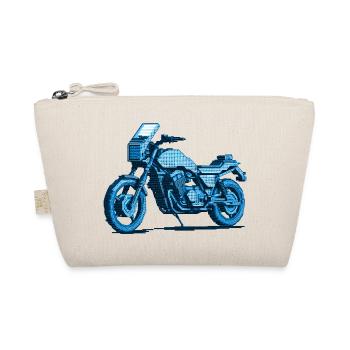 Motorcycle illustration in 8 bit vector look - Organic Pouch - nature - Front