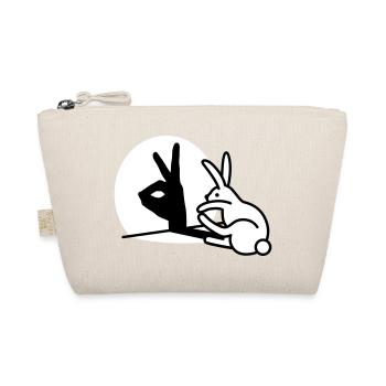 Funny Rabbit hand shadow puppets humor pop art - Organic Pouch - nature - Front