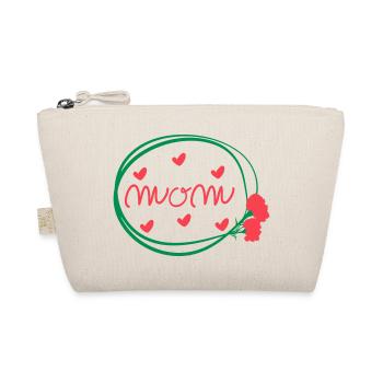 MAMA SCHRIFTZUG MIT NELKEN - Bio-Täschchen - Natur - Vorne
