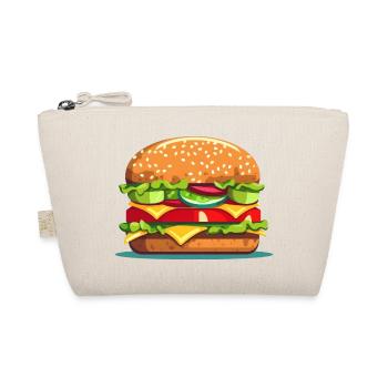 Colorful tasty hamburger cheeseburger illustration - Organic Pouch - nature - Front