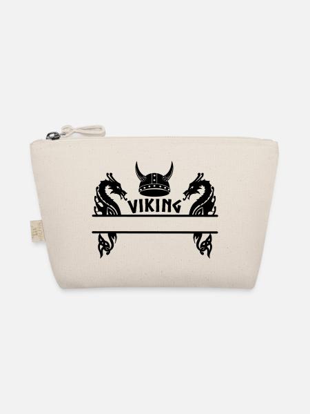 Plaque signalétique du casque de dragon viking - Trousse biologique - nature - Devant