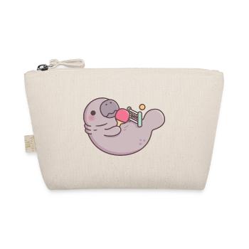Funny Manatee Playing Table Tennis With Its Tail - Organic Pouch - nature - Front