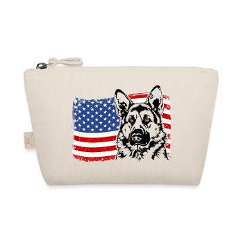 German Shepherd America Flag Dogs Wilsigns - Organic Pouch - nature - Front