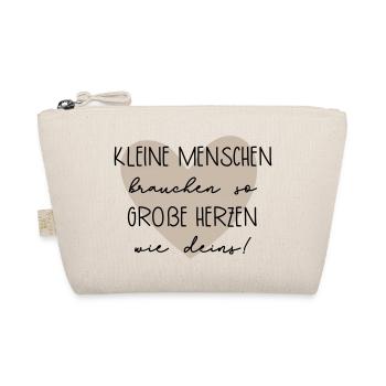 Abschiedsgeschenk mit Herz - Bio-Täschchen - Natur - Vorne