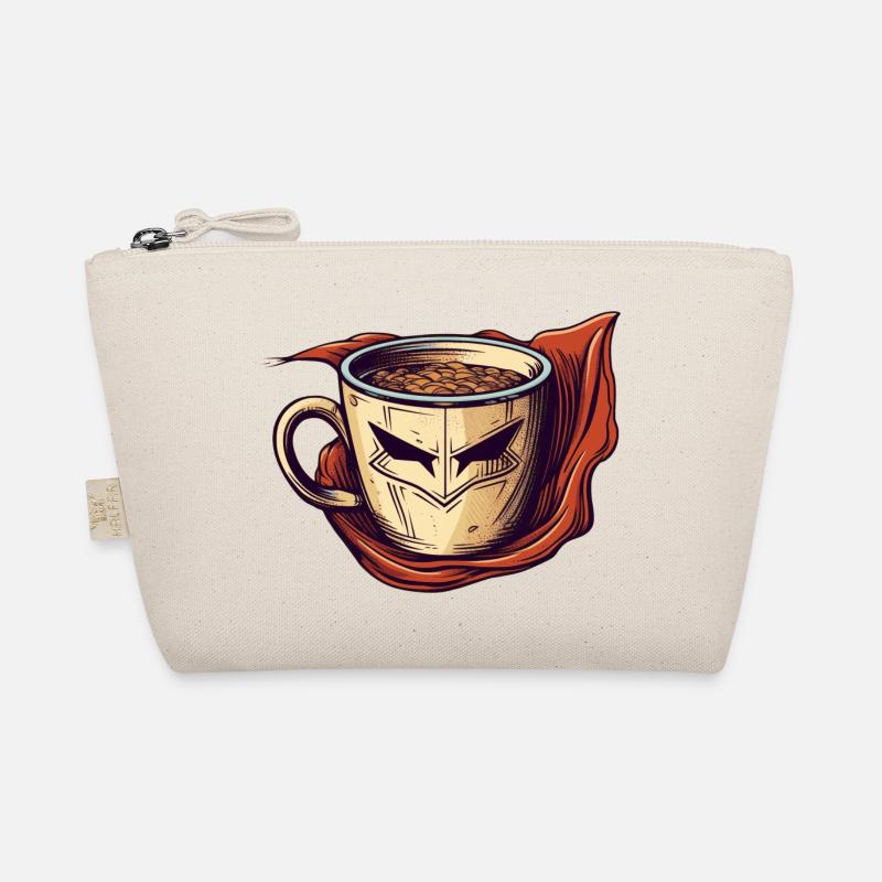 Kaffee und Cappuccino als Koffein Superheld Bio-Täschchen