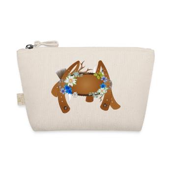 Traditional suspenders of a lederhosen illustration - Organic Pouch - nature - Front