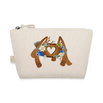 Barre transversale décorée avec bretelles lederhosen - Trousse biologique - nature - Devant