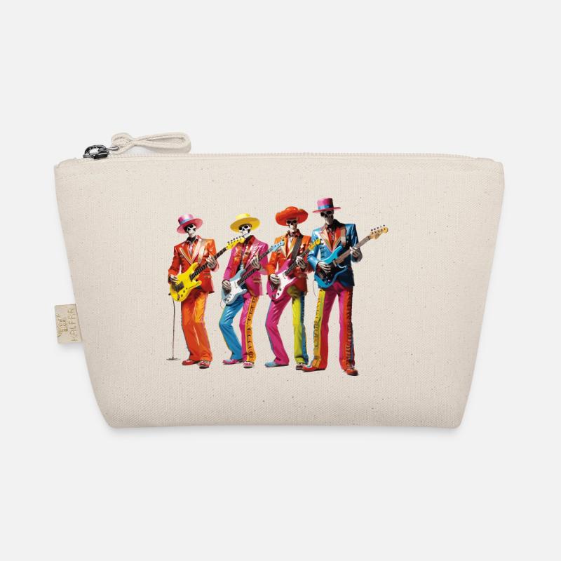 die bunte Skelette-Band - Bio-Täschchen - Natur