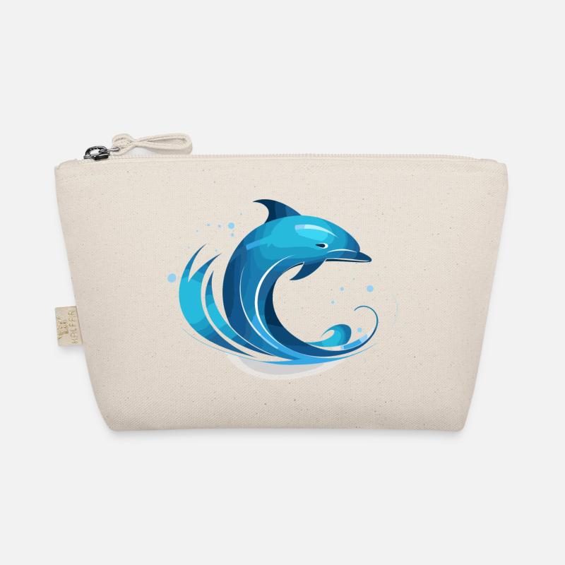 cooles Delfinmotiv - Bio-Täschchen - Natur