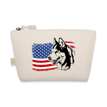 Siberian Husky Amerika Fahne Hund Hunde Wilsigns - Bio-Täschchen - Natur - Vorne