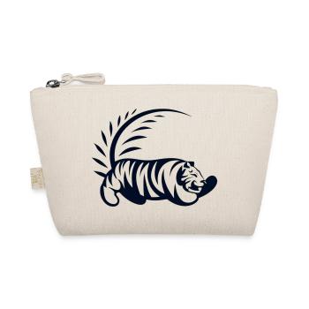 Minimalistischer Tiger in geometrischer Form - Bio-Täschchen - Natur - Vorne