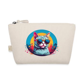Cool Cat with Sungalsses - Organic Pouch - nature - Front