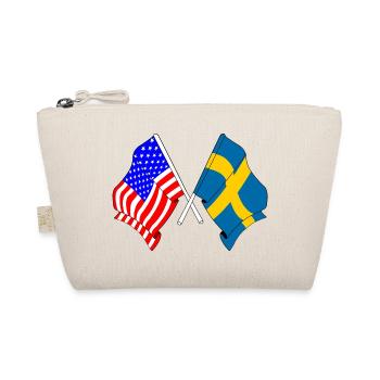 Flagge USA und Flagge Schweden - Bio-Täschchen - Natur - Vorne