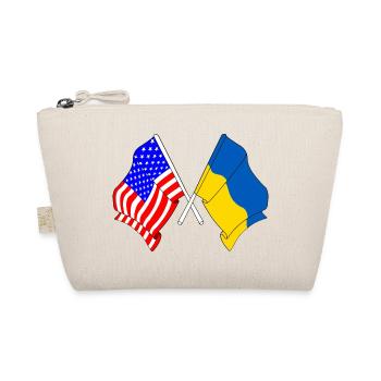 Flagge USA und Flagge Ukraine - Bio-Täschchen - Natur - Vorne