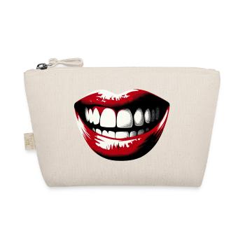 Lachende Lippen | Glücklich sein - Bio-Täschchen - Natur - Vorne