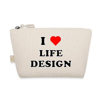 I LOVE LIFE DESIGN (schwarz/weiße Umrandung) - Bio-Täschchen - Natur - Vorne