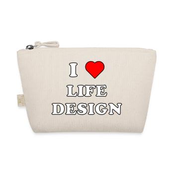 I LOVE LIFE DESIGN (weiß/schwarze Umrandung) - Bio-Täschchen - Natur - Vorne