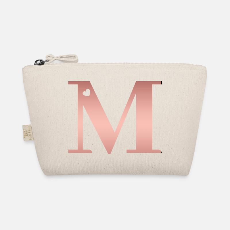 letter M rose gold Organic Pouch