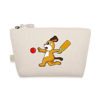 Hund Cricket Cricketschläger - Bio-Täschchen - Natur - Vorne