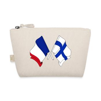 Zwei gekreuzte Flaggen von Frankreich Flagge Finnland - Bio-Täschchen - Natur - Vorne