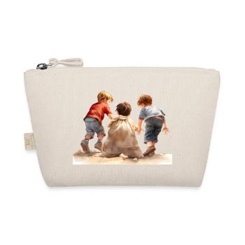 Sack races, a children's game from times gone by - Organic Pouch - nature - Front