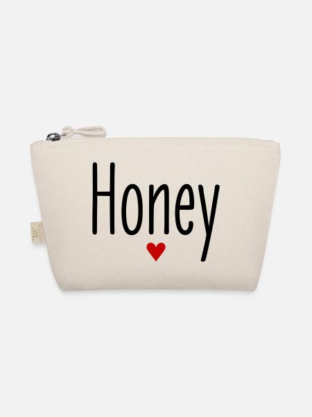 Valentinstag, Spitzname, Honey, Herz, Liebe, Paare - Bio-Täschchen - Natur - Vorne