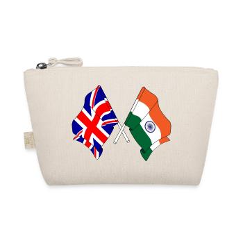 Flagge von England und Flagge Indien - Bio-Täschchen - Natur - Vorne