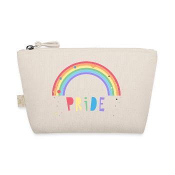 bunter Pride Schriftzug mit Regenbogen - Bio-Täschchen - Natur - Vorne