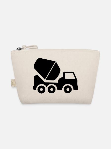 Construction work excavator vehicle - Organic Pouch - nature - Front