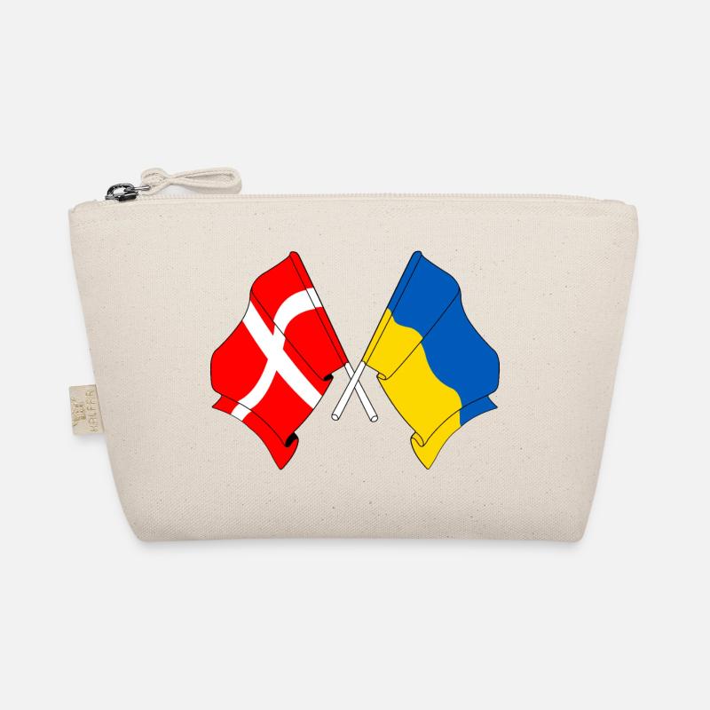 Flagge Dänemark, Flagge Ukraine - Bio-Täschchen - Natur