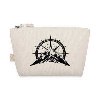 Compass With Mountain Silhouette - Organic Pouch - nature - Front